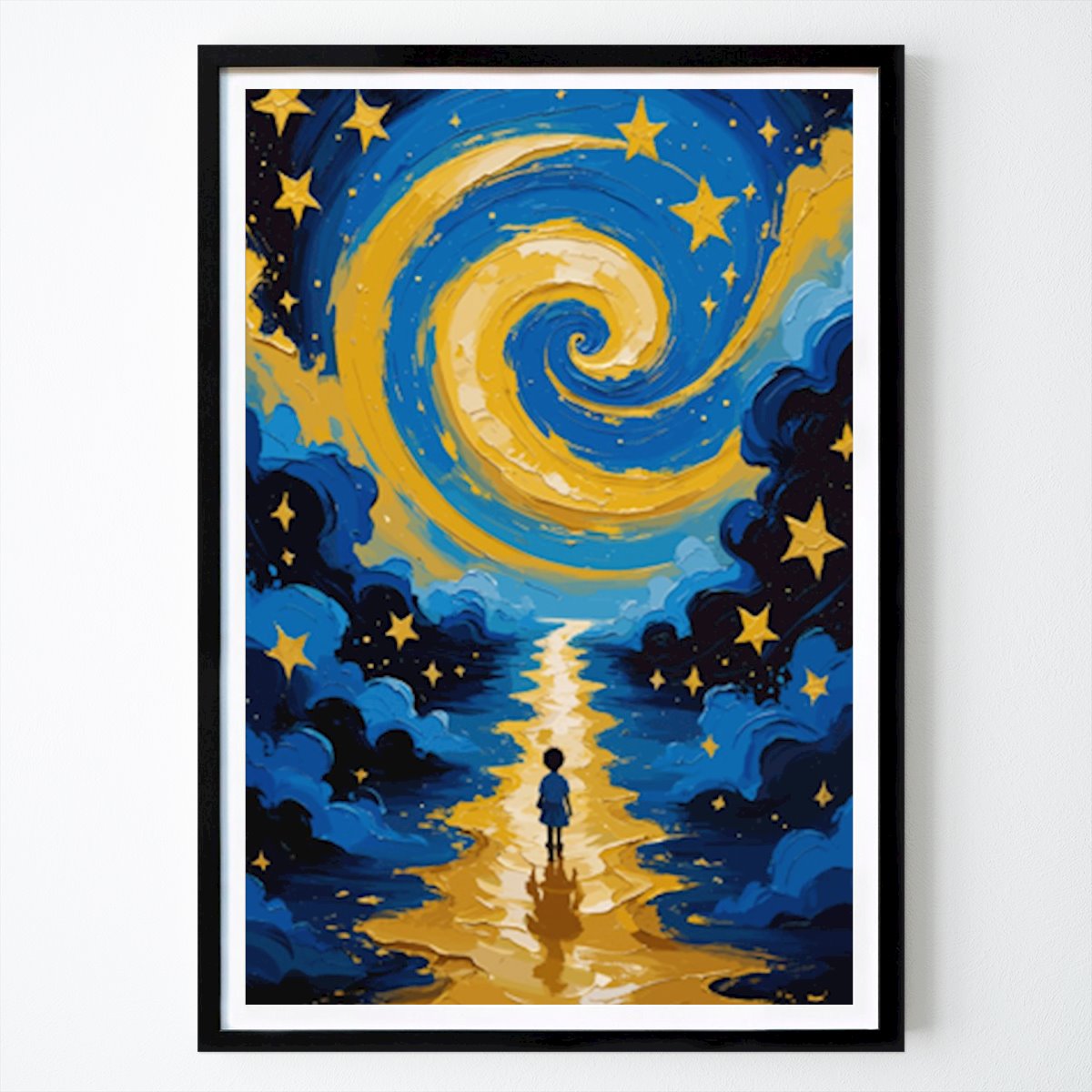 Villes & Pays Affiche: L’homme à la lune par Taajuullmuluxart
