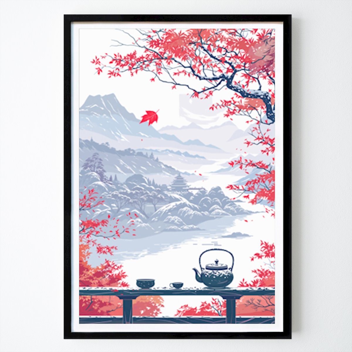 Byer & Steder Plakat: Japanske fjell og te av Mariela Clevenger
