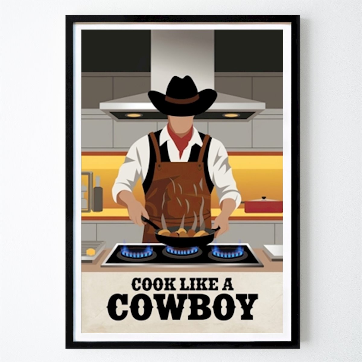 Kuchyne Plagát: Varte ako kovboj od Not My First Rodeo Prints