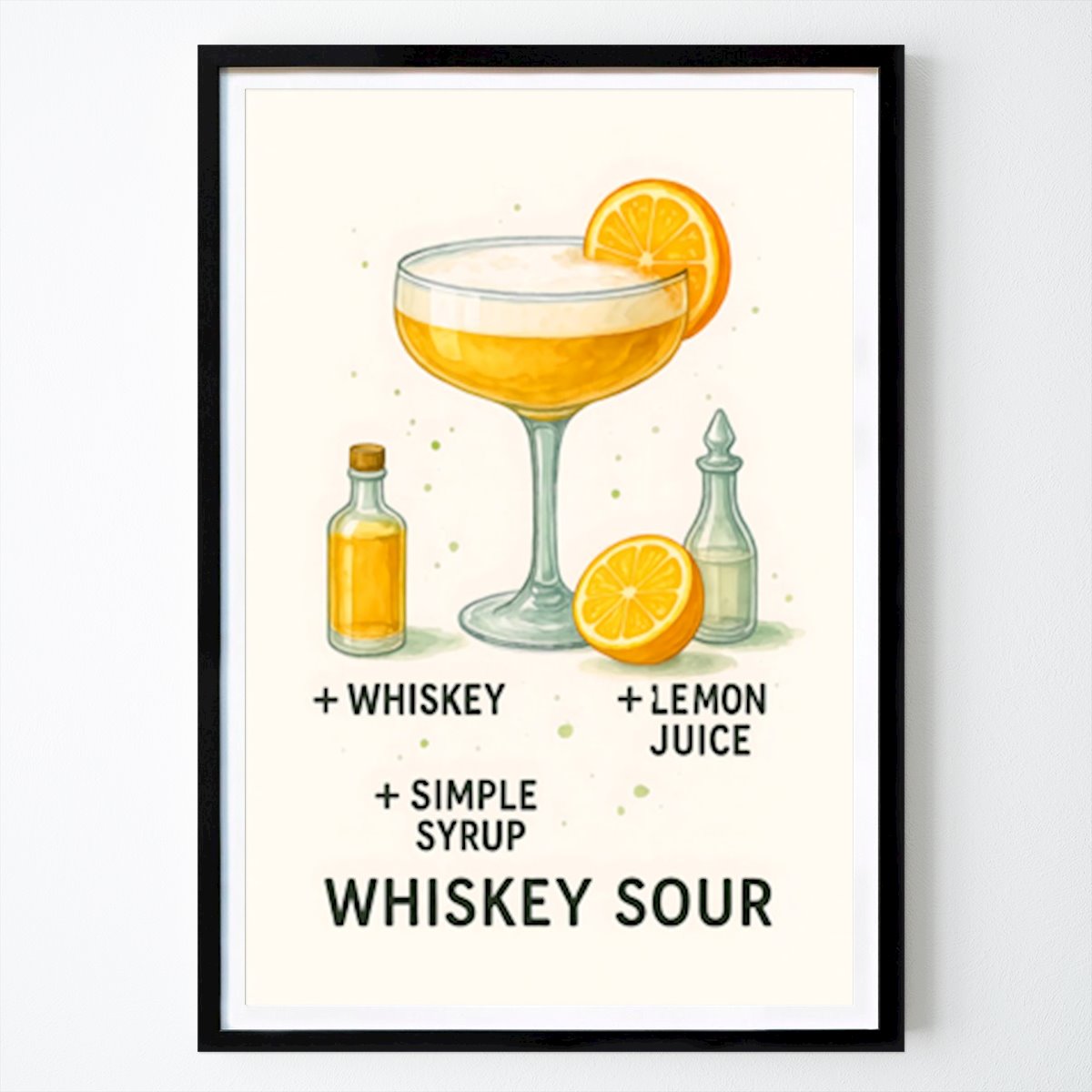 Art Poster: Whiskey Sour Cocktail Drink von Jeff Creative