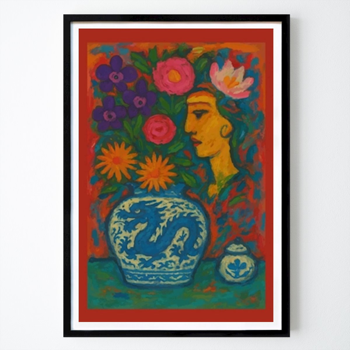 Abstracte kunst Poster: Harmonie van de draak van Wall painting