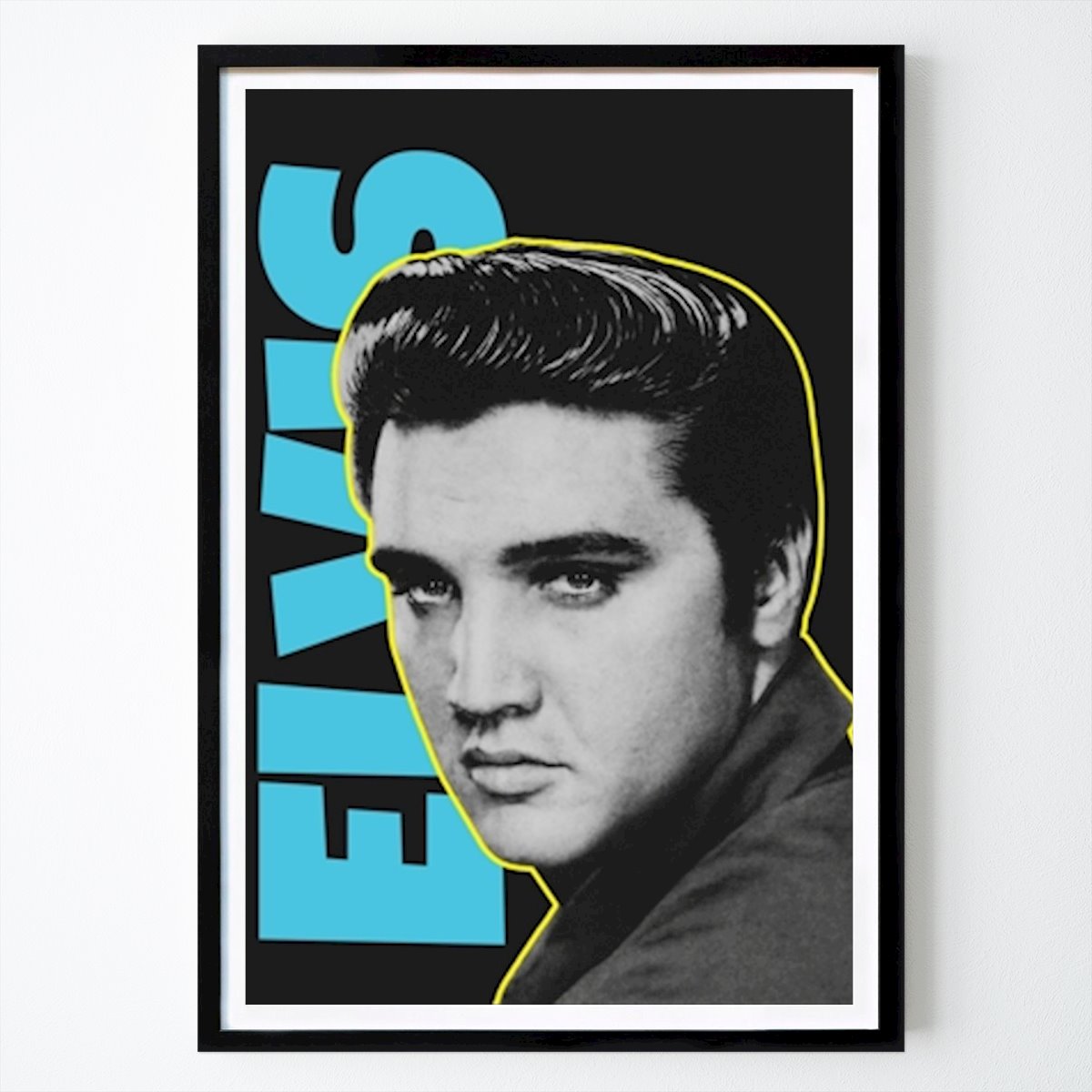Svartvit Poster: Retro Elvis. av Trøkk & Trash Co.