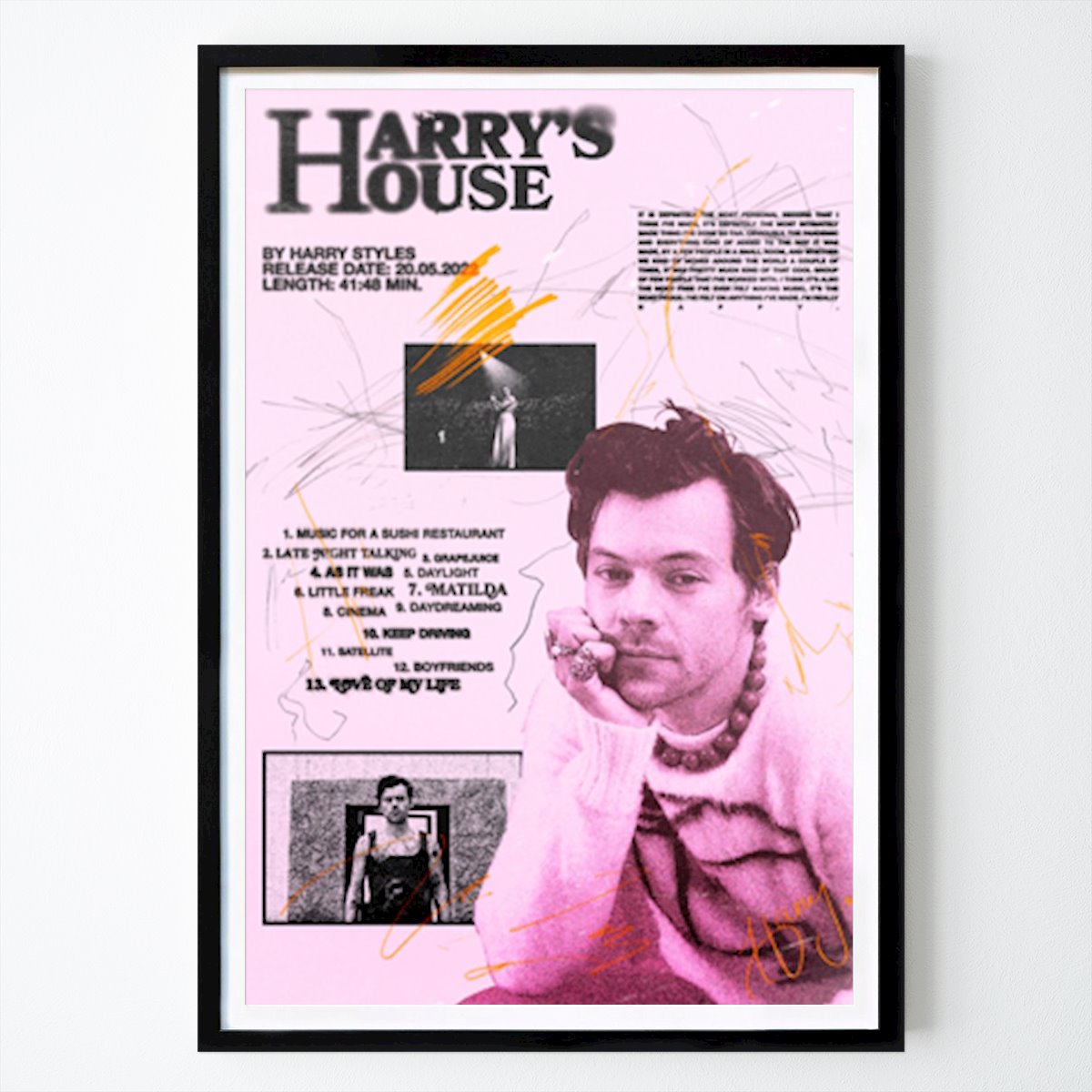 Rétro & Vintage Affiche: Maison Harrys Harry Styles par Marius Becker