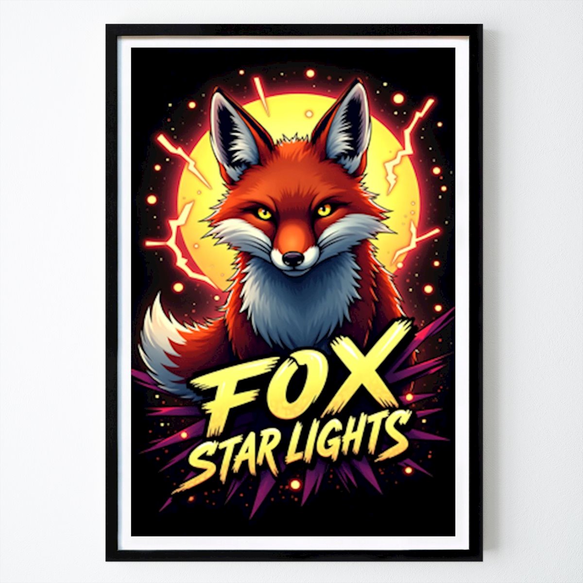 Zwierzę Plakat: Fox Star Lights autorstwa Coolbits Creative