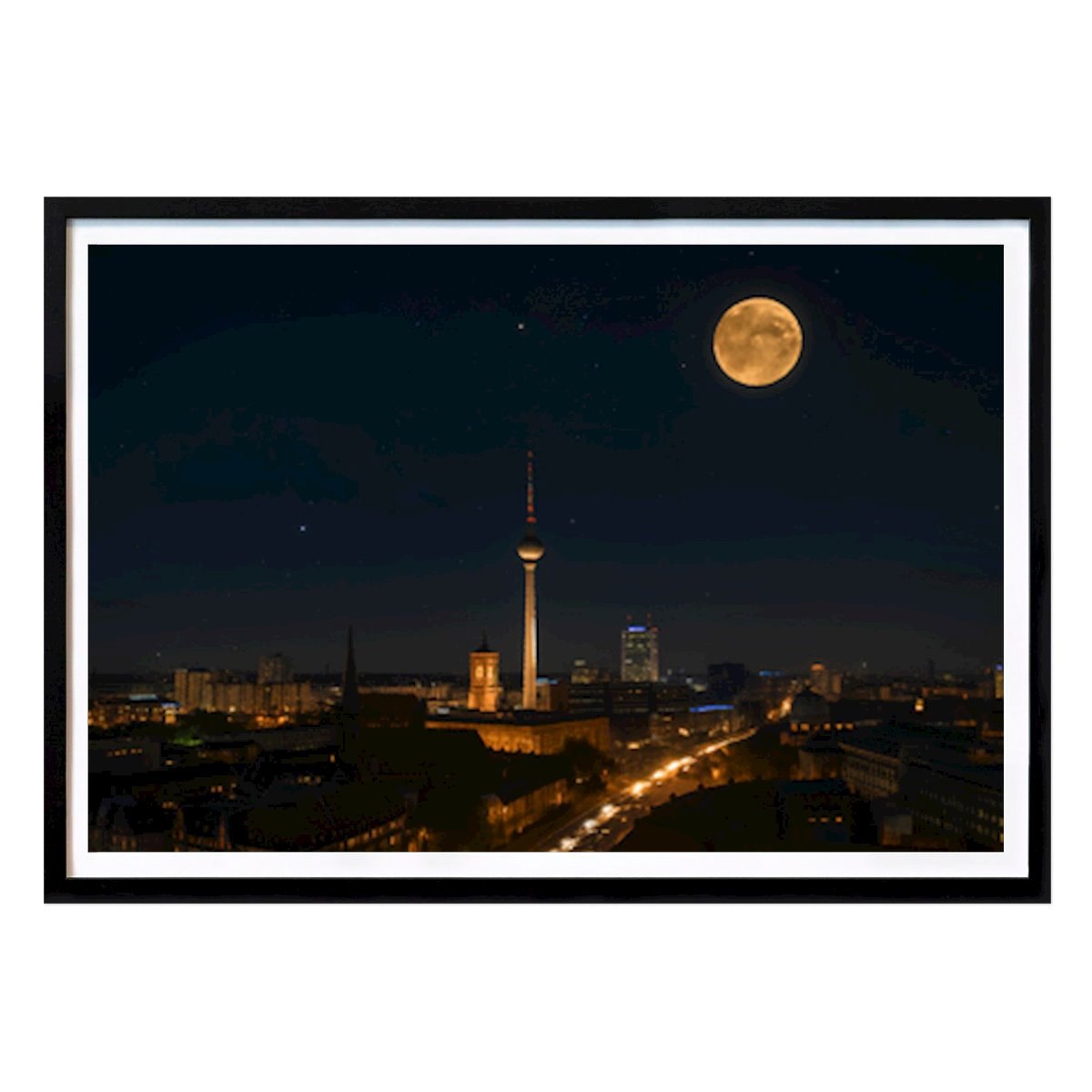 Berlin Poster: Berlin city night by Jayaaart