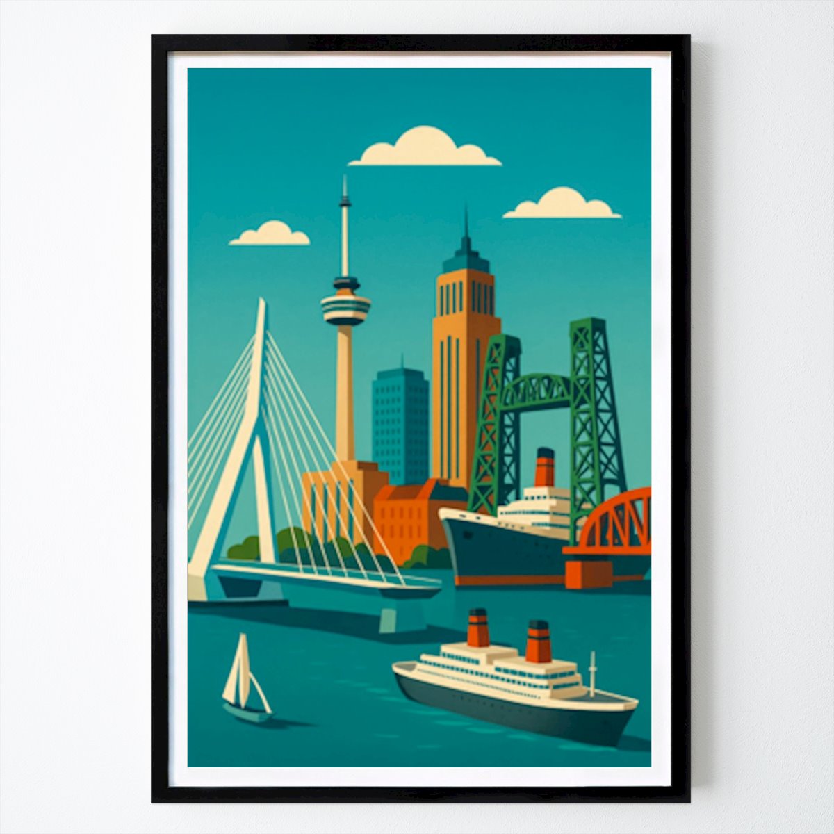 Platser & Städer Poster: Rotterdams stadsbild av RetroX