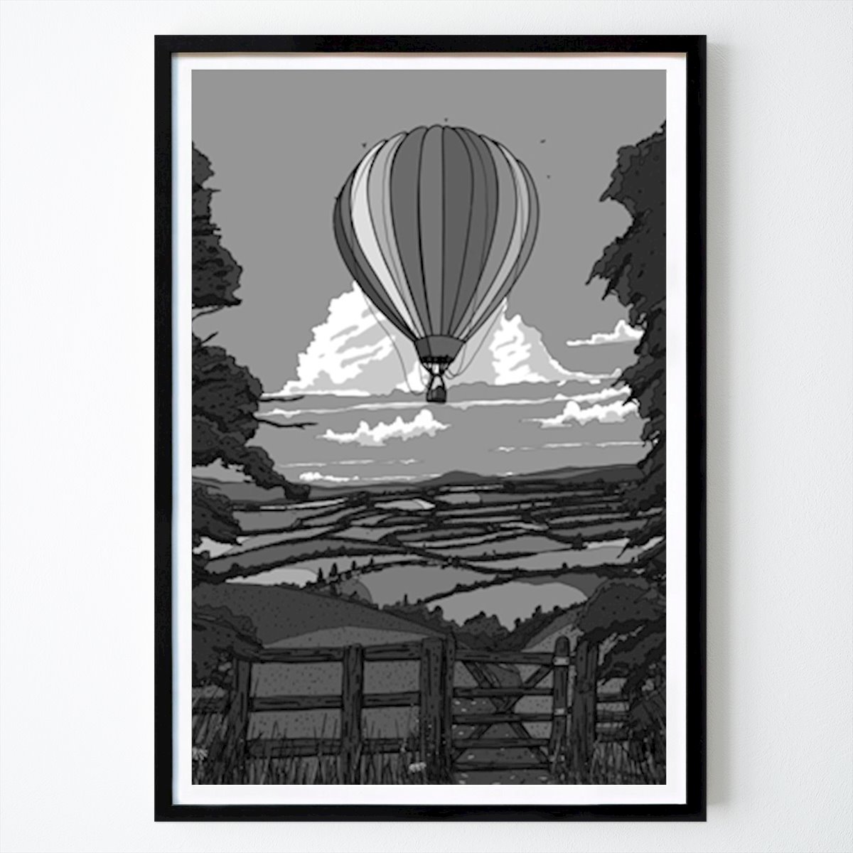 Natura Poster: Balloon Over Fields di Nicholas