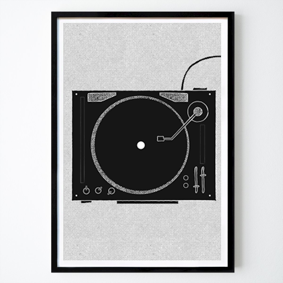 Schwarz-Weiß Poster: Black And White Turntable von Nicholas