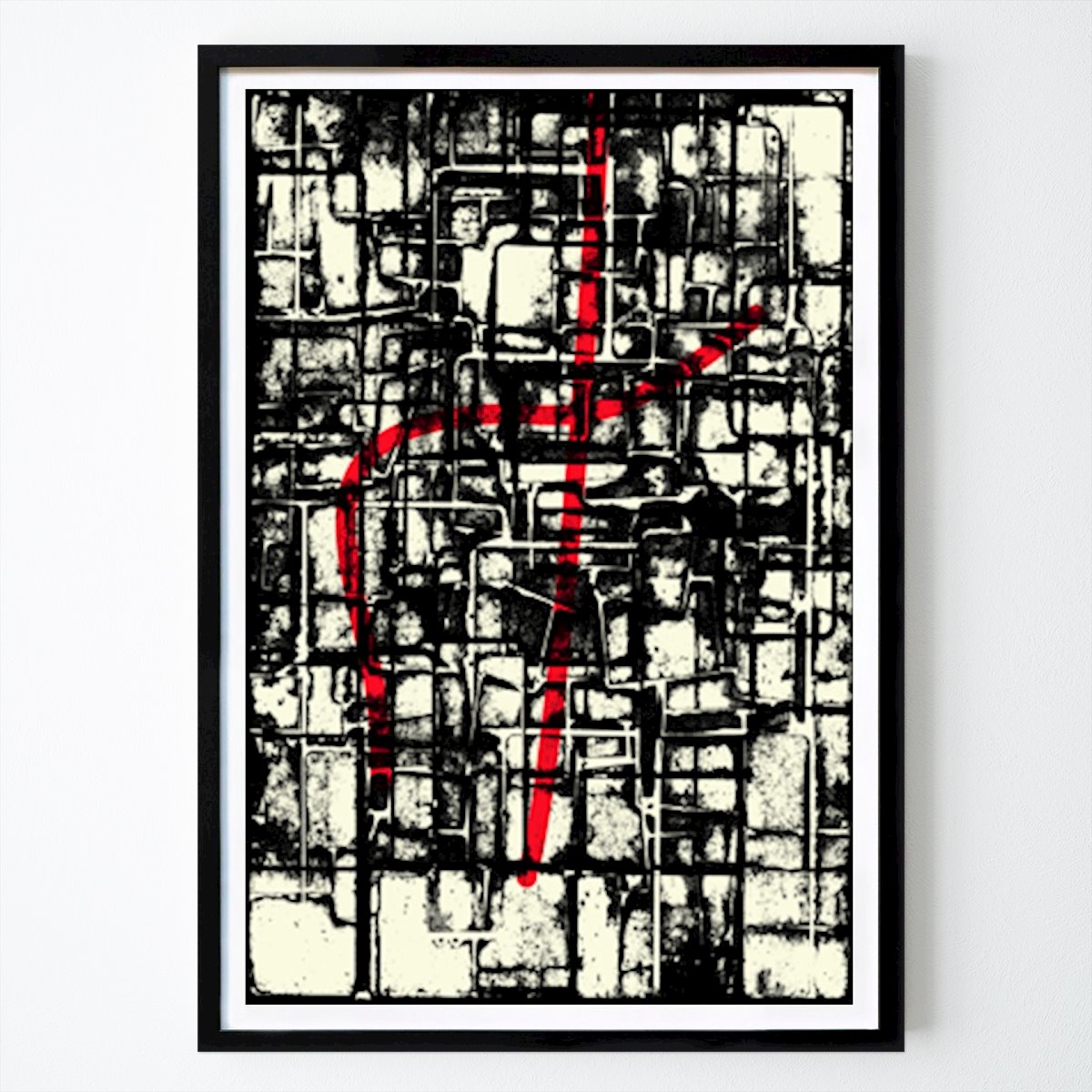 Abstraktes Poster: Grid of Black and White Geometric Patterns von Petr Strnad