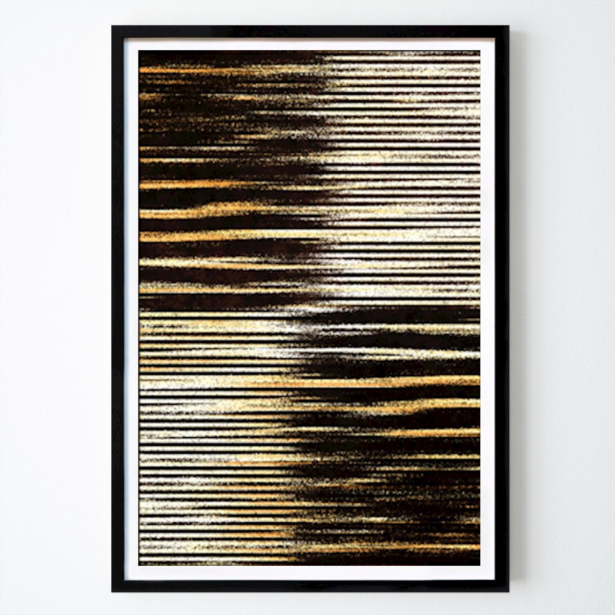 Abstrakt Poster: Black and Gold Horizontal Lines av Petr Strnad