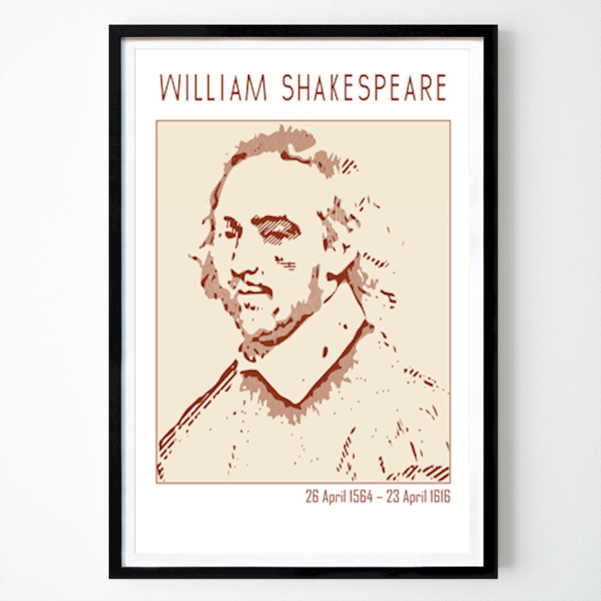 Retro & Vintage Poster: Arte de linha Minimalista – William Shakespeare de Doa Project