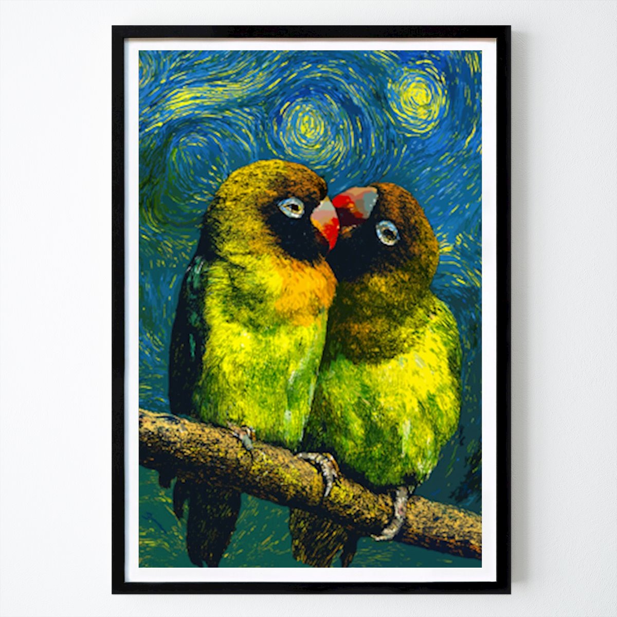 Zvíře Plakát: Parrots the starry night od Radenotoyyart