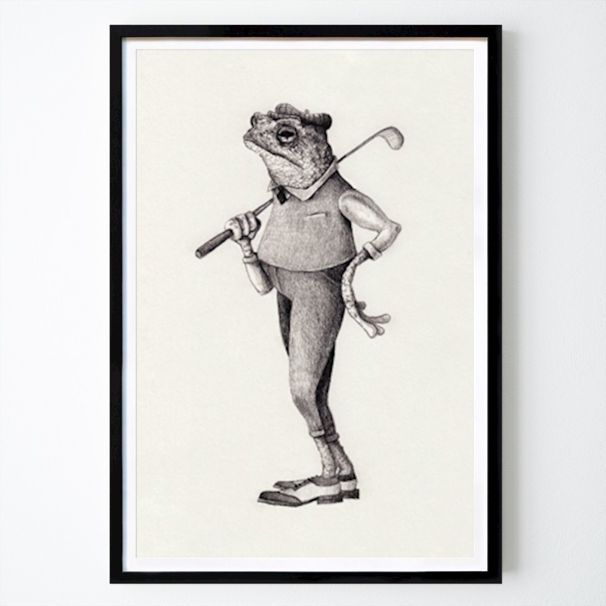 Frosch in Vintage-Golfkleidung Poster von Mike Koubou – Retro & Vintage Wandbild – Printler