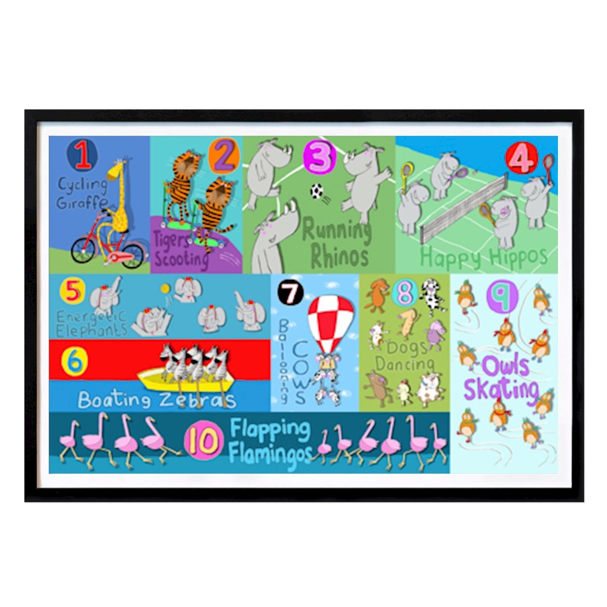Ilustração Poster: Animal Counting Educational Illustration de Carla Daly