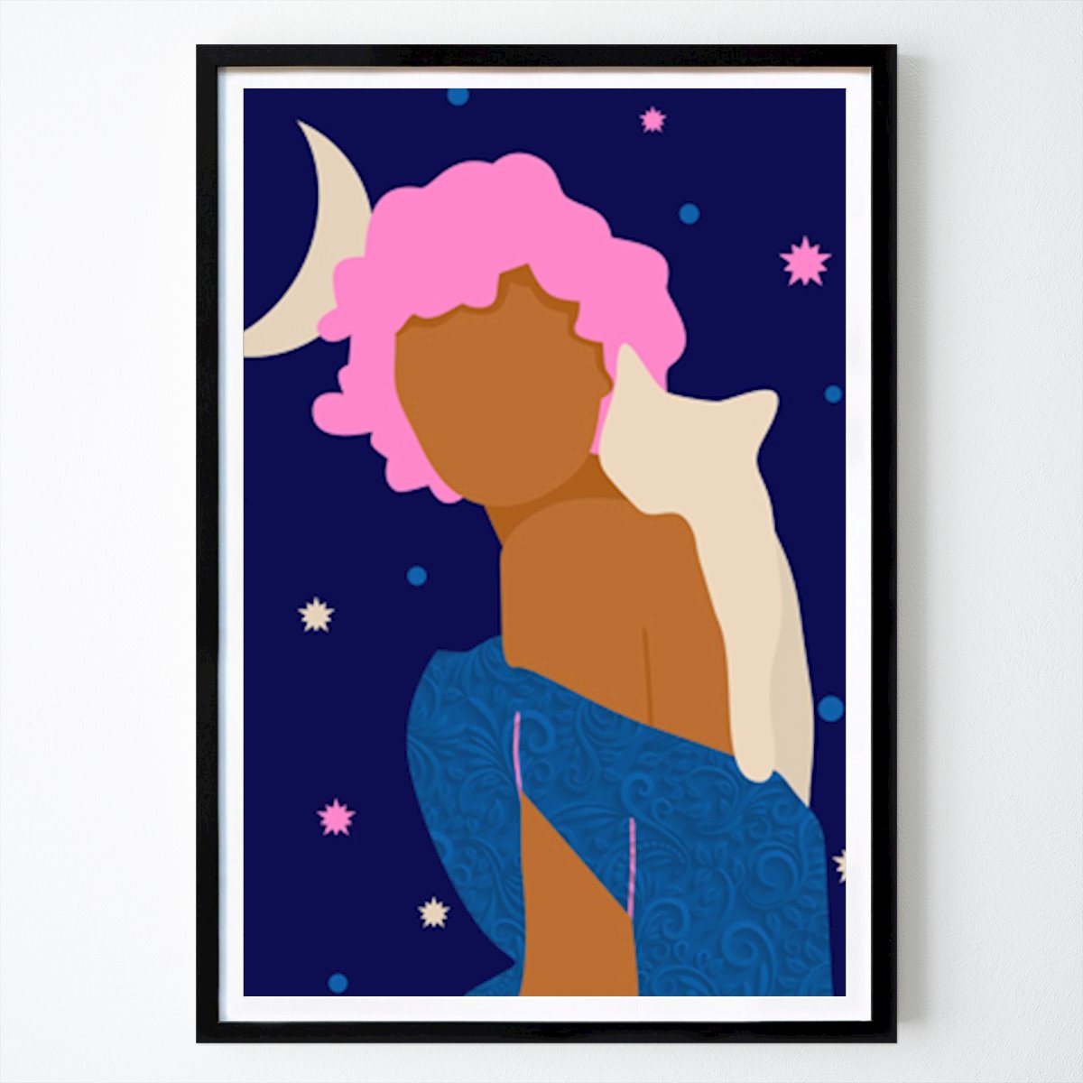 Starry Night Vibes With My Furry Bestie Poster von Kintsugi99 – Art Wandbild – Printler