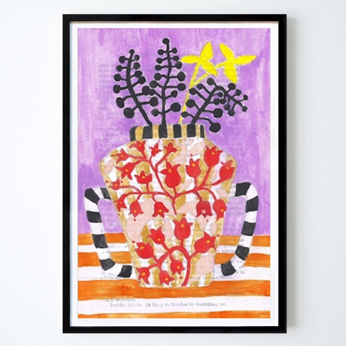 Italy Poster: Colorful Vase With Abstract Floral Patterns by Annick