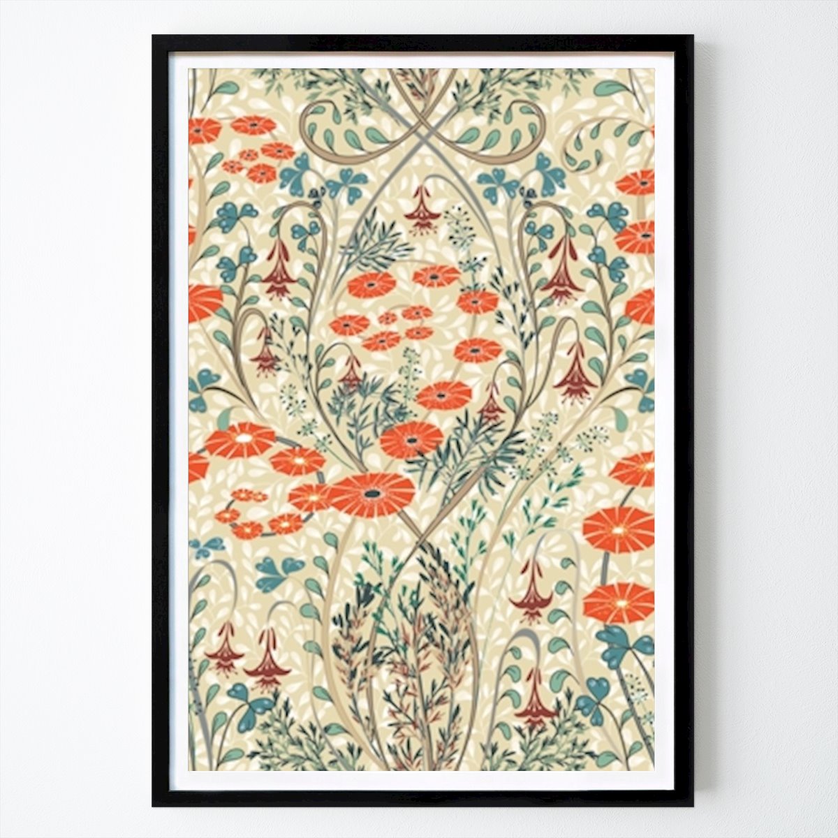 Retro & Vintage Poster: Meadow Scent Vintage Pattern van Annick