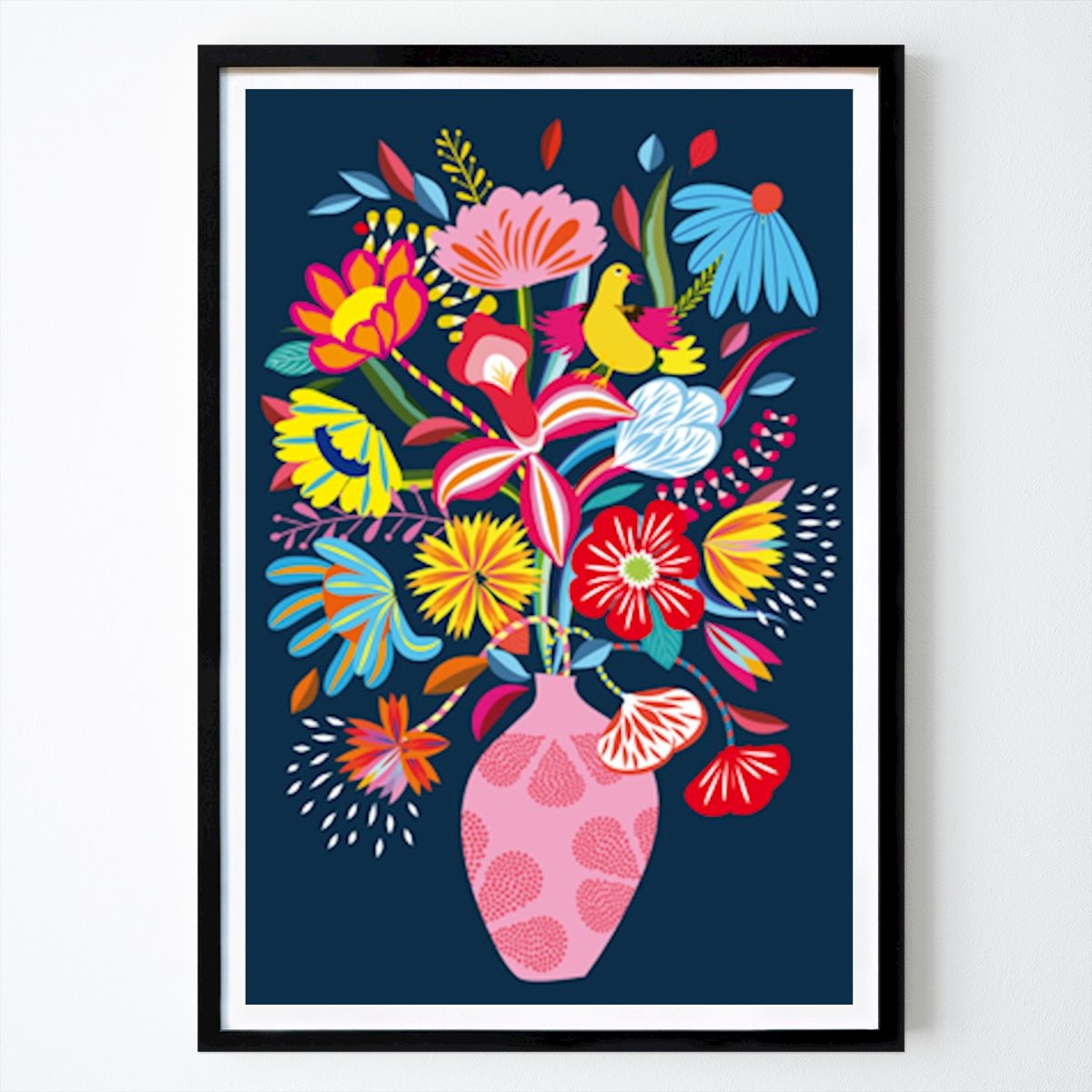 Botaniske Plakat: Folk Art Flower Vase av Uta krogmann