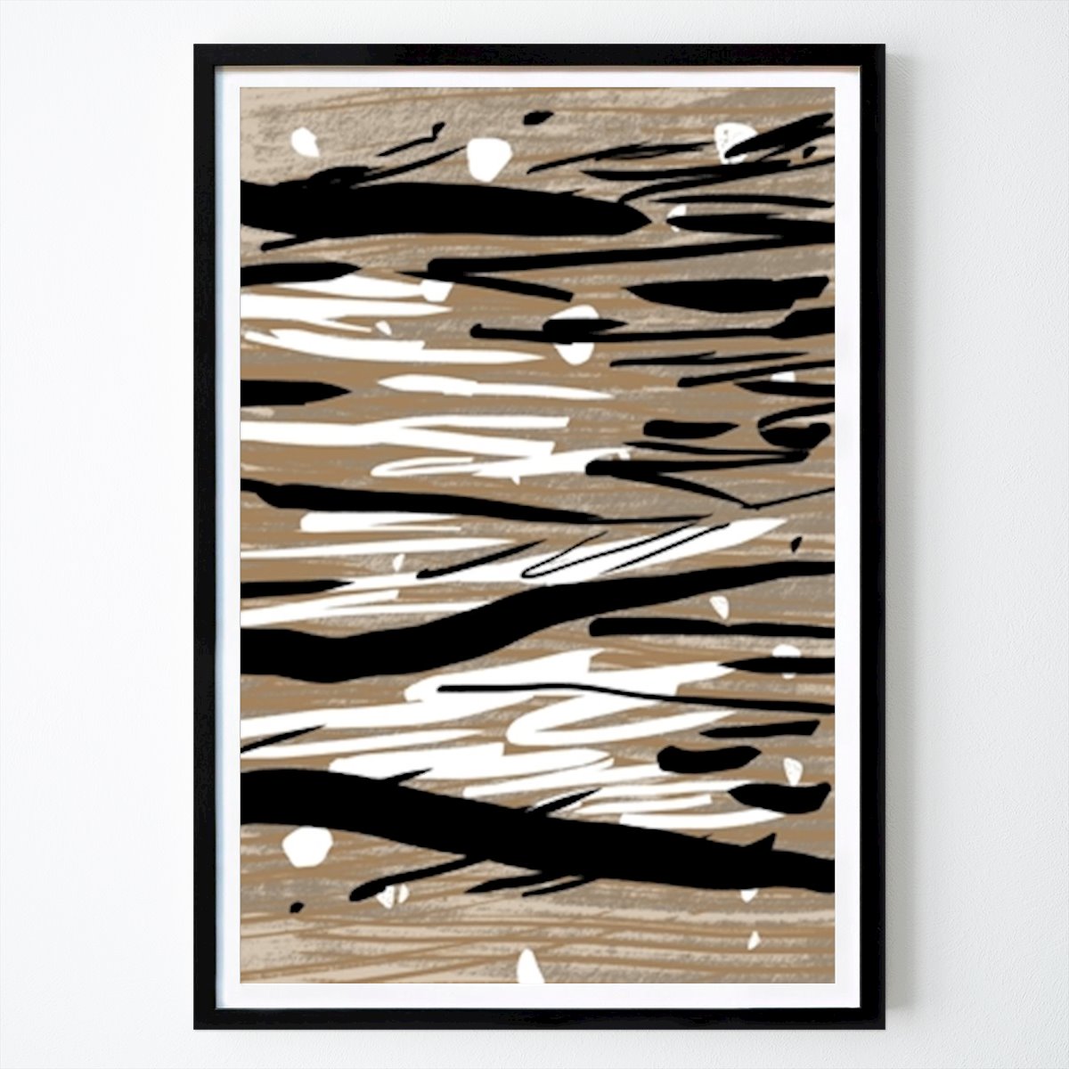 Abstract Poster: Black And White Brushstrokes by Simona Gocan