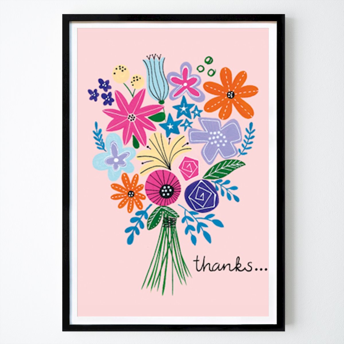 Illustration Poster: Colorful Bouquet Illustration by Sara Coulter