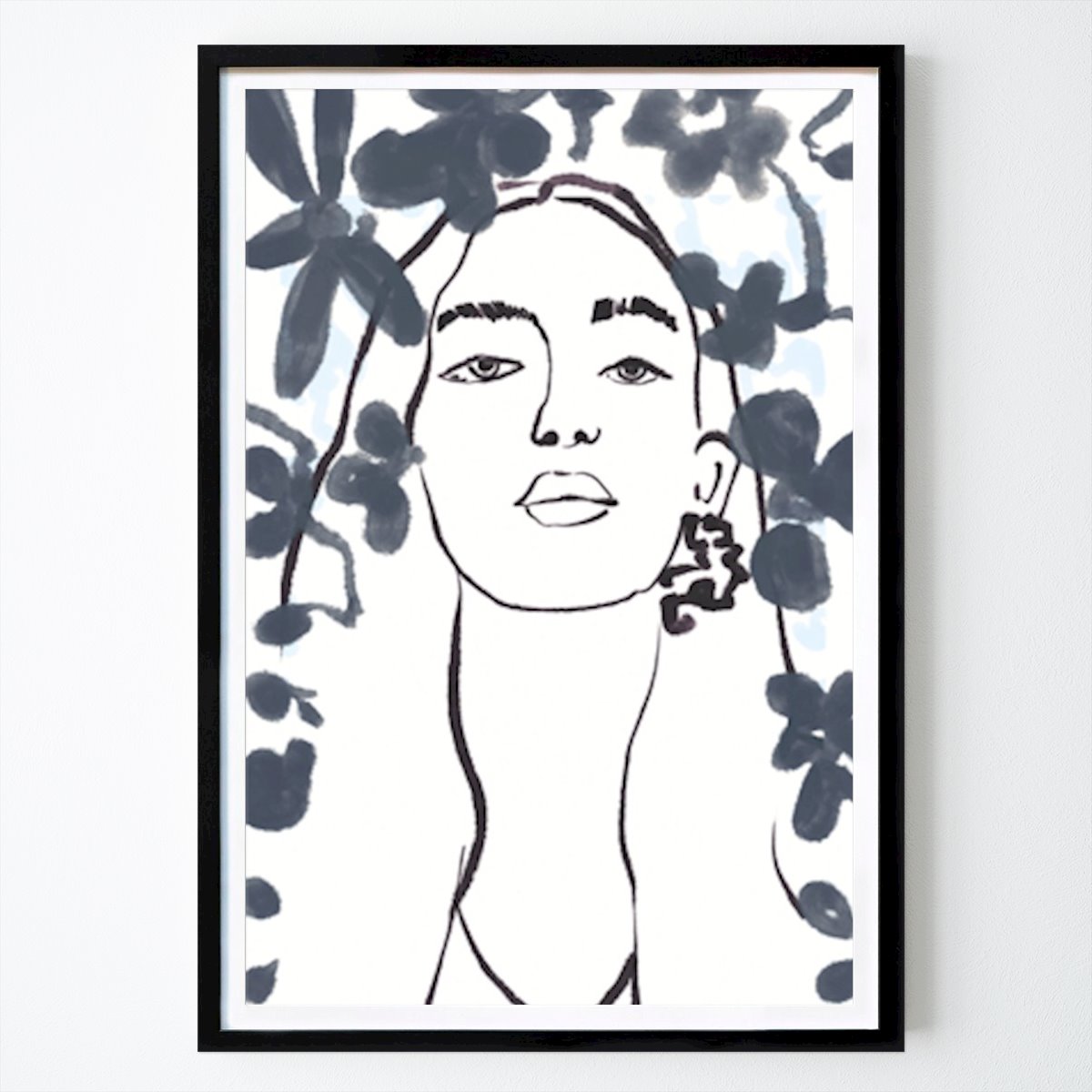 Botanical Poster: Portrait Human Figure And Nature by Beate Tubach