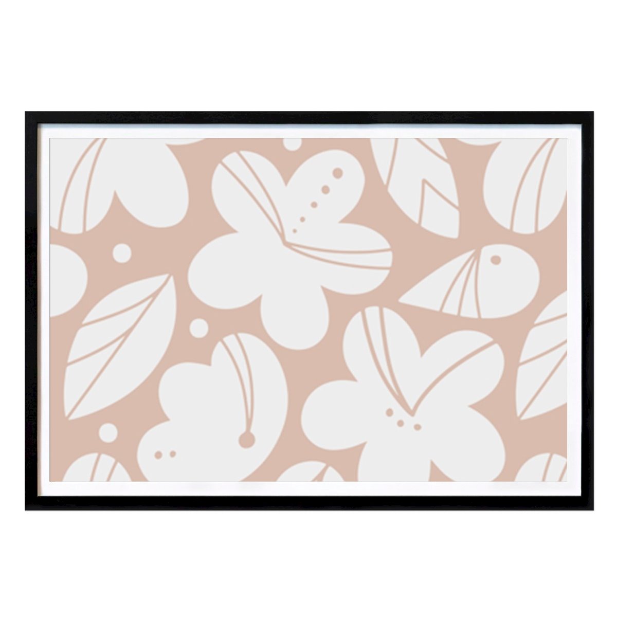 Abstrakt Plakat: Fancy Floral Opak Cream av Yvonne Gustafsson