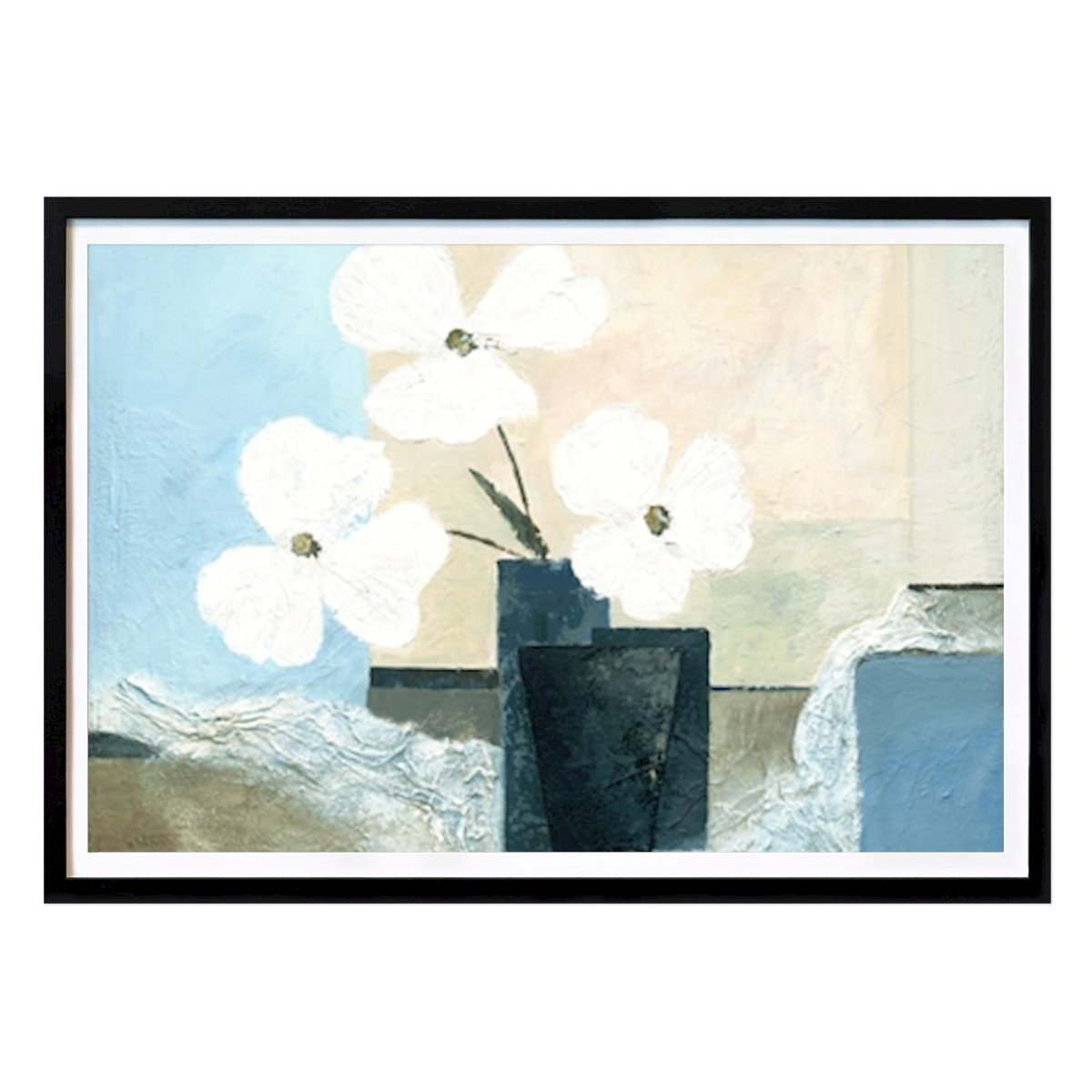 Kukat & Kasvit Juliste: White Flowers in a Dark Vase tekijänä Renate Holzner