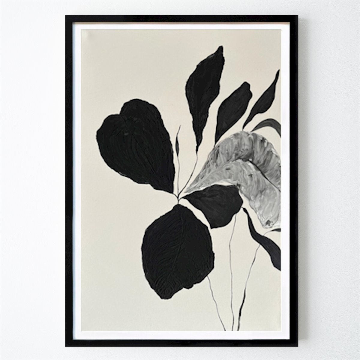 Botanical Poster: Monochrome Leaves by Soniya Vijayakumar