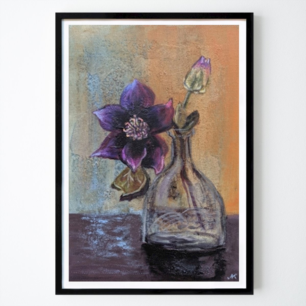 Virágok & Növények Poszter: Purple Flower in a Glass Vase Lena Kolambet által