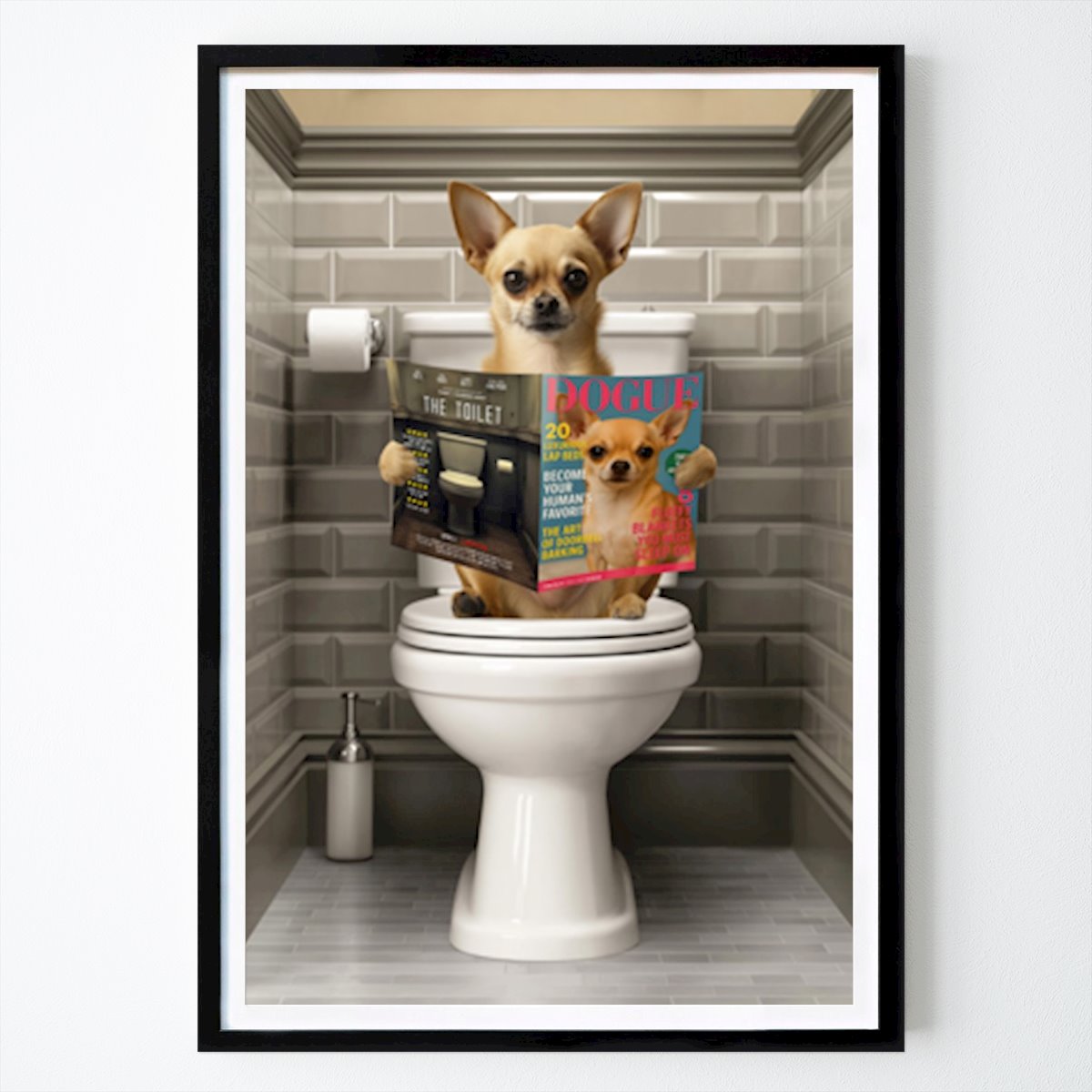 Dyr Plakat: Chihuahua på toalettet av Craig Doogan