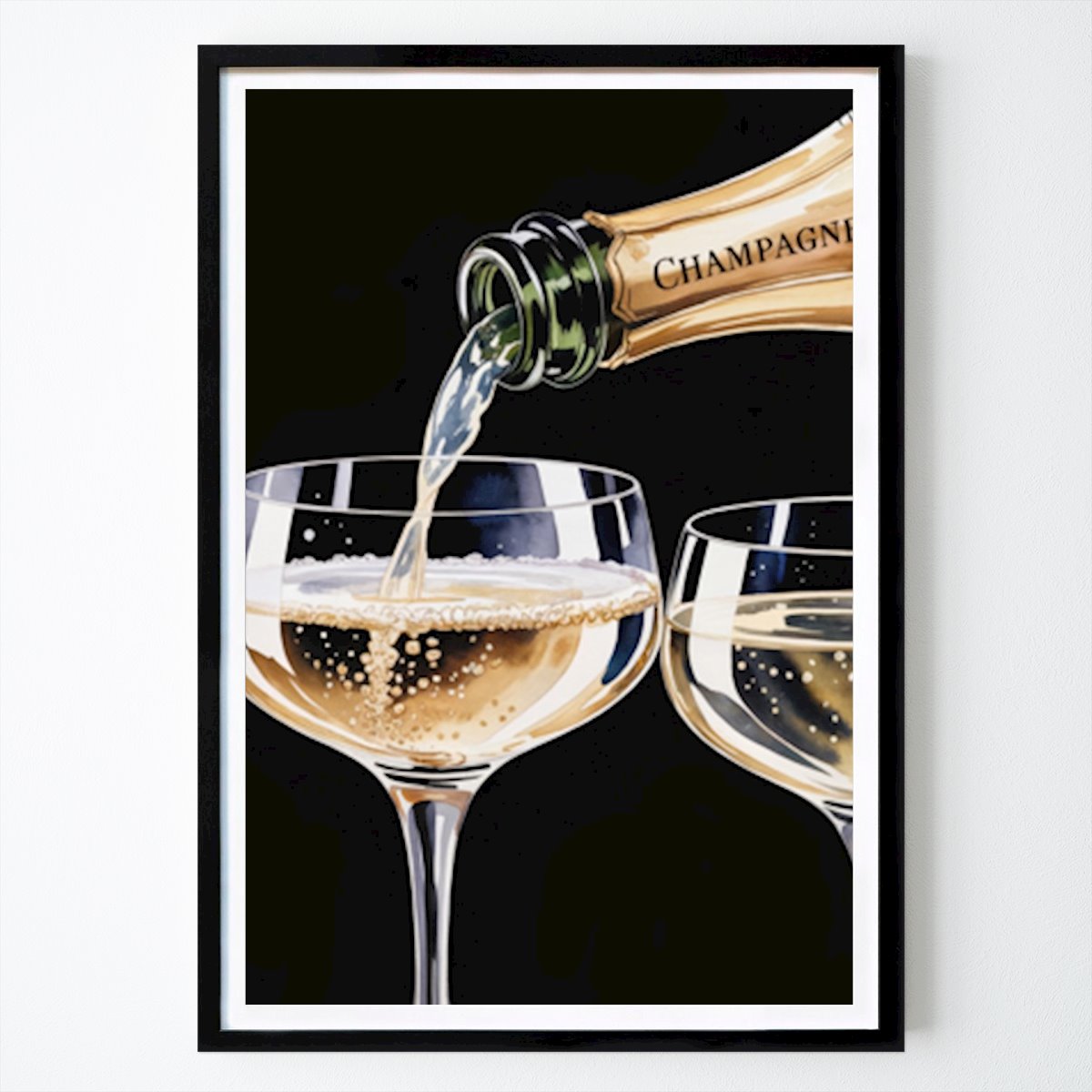 Kitchen Poster: Pouring Champagne by Andreas Magnusson