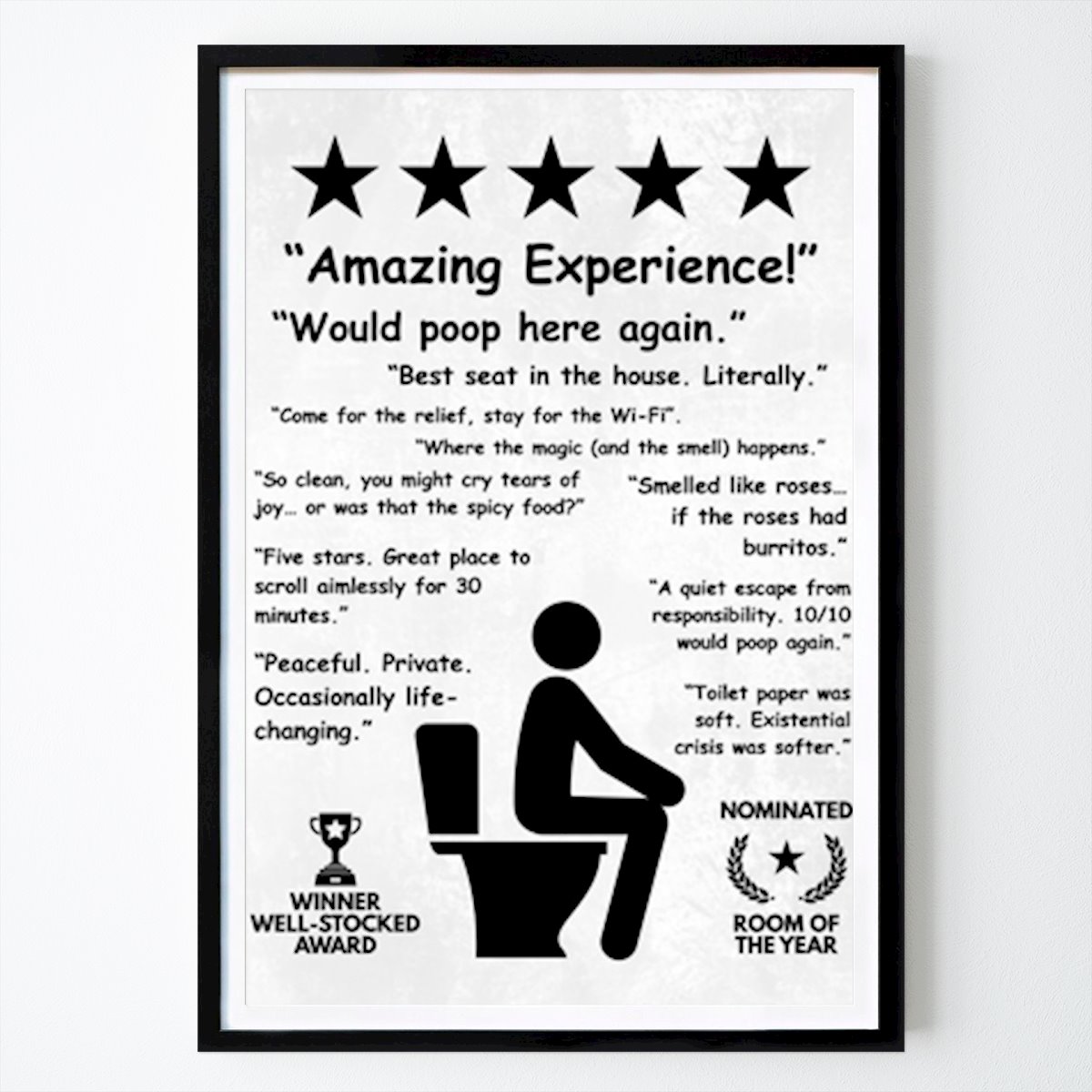 Citat & Text Poster: 5 Stars Bathroom av AndiSurya