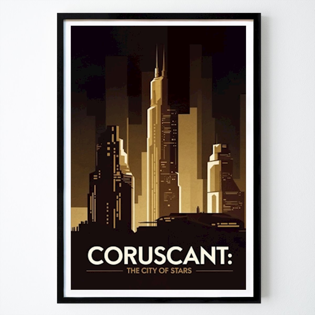 Města & Země Plakát: Cestovní plakát Coruscant od Far Far Away Prints