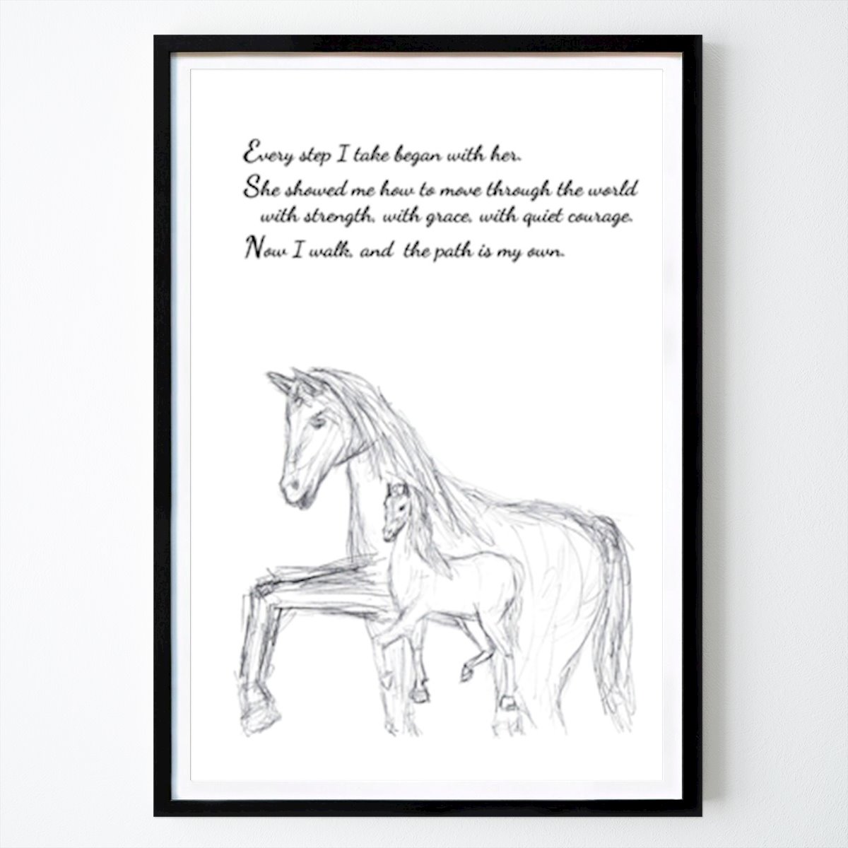 Black & White Poster: First Steps with You by Karen Hinz