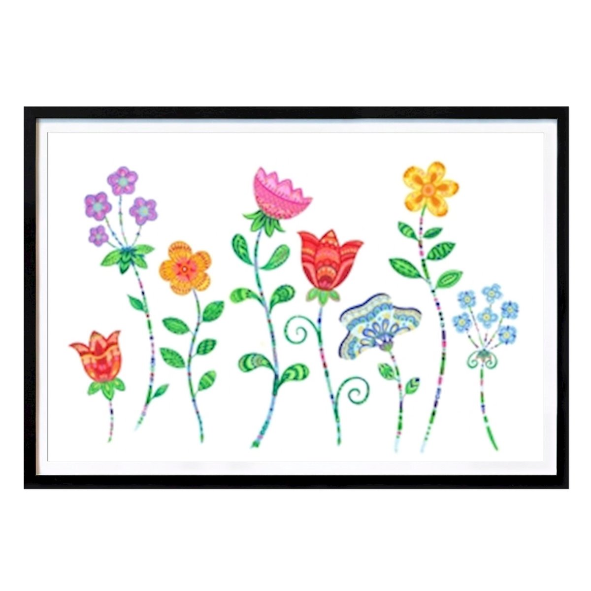 Botanical Poster: Patterned Flowers by Isabelle Brent