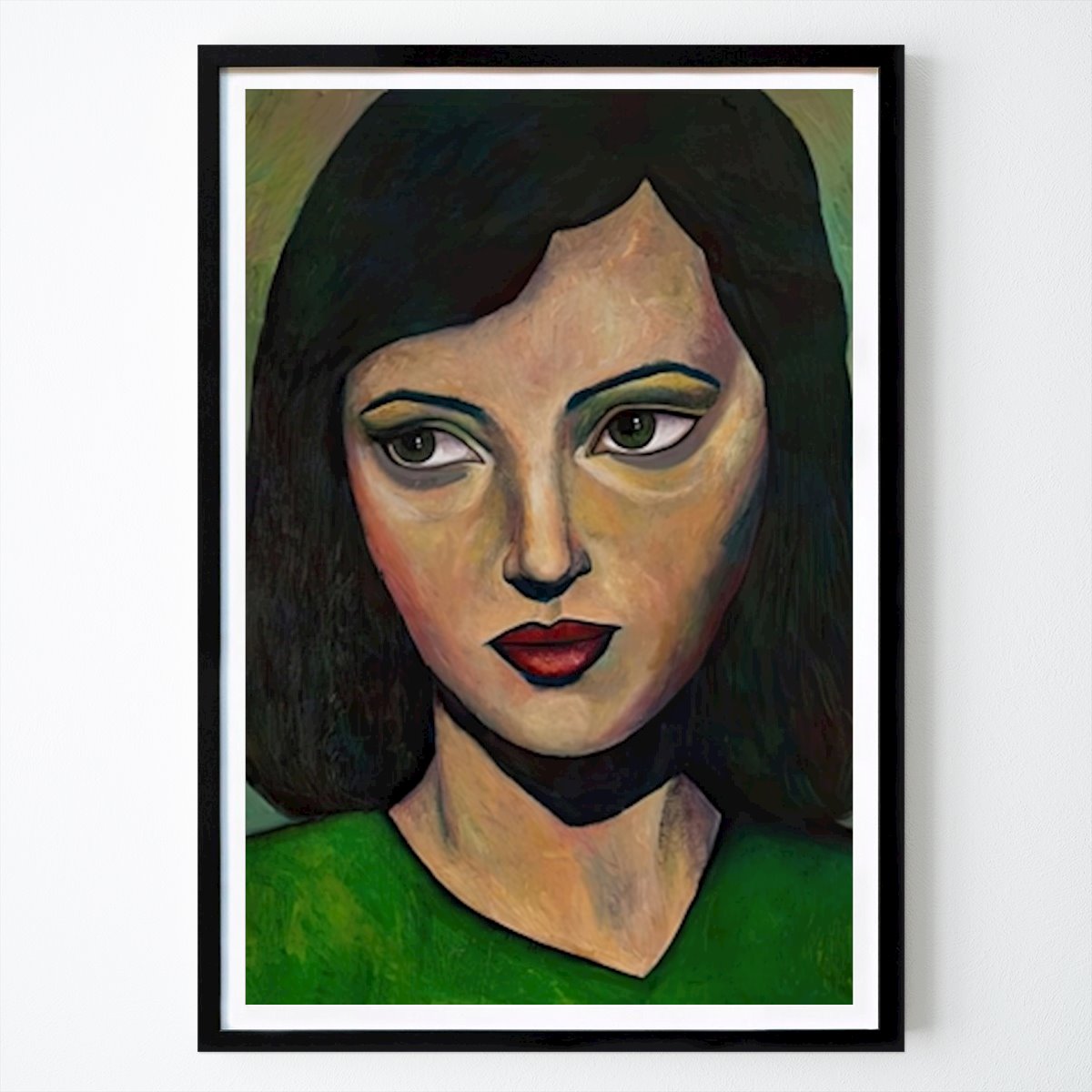 People & Portrait Poster: Gaze in Green by Crack head
