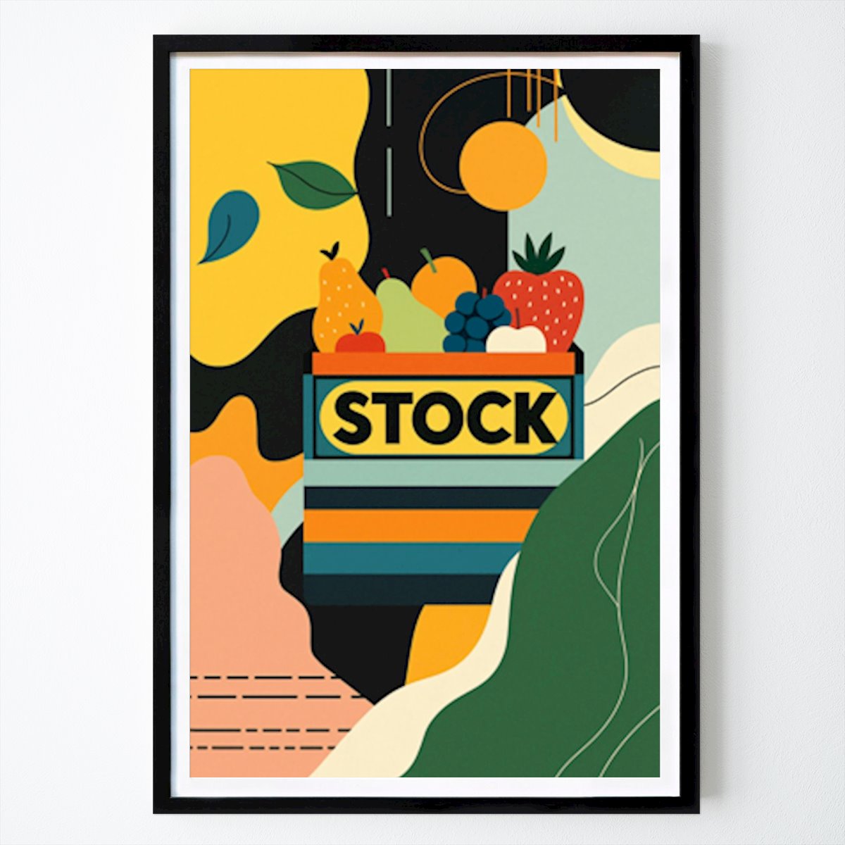 Bauhaus Poster: Voorraad Vruchten Bauhaus Poster van Gradient Grooves