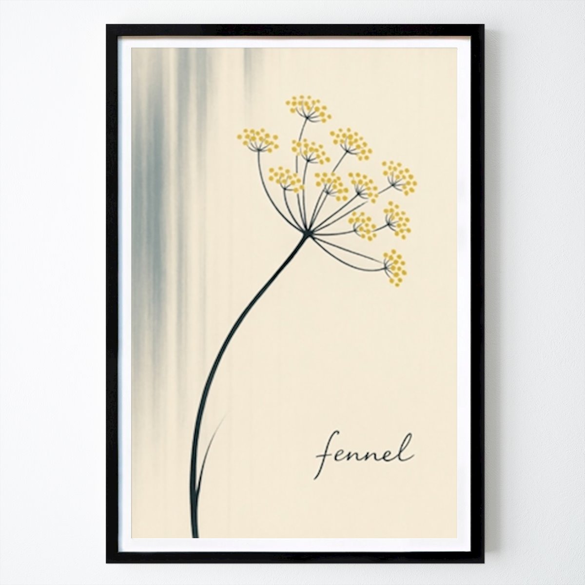 Botanical Poster: Fennel Silhouette Plant Typo by Gradient Grooves