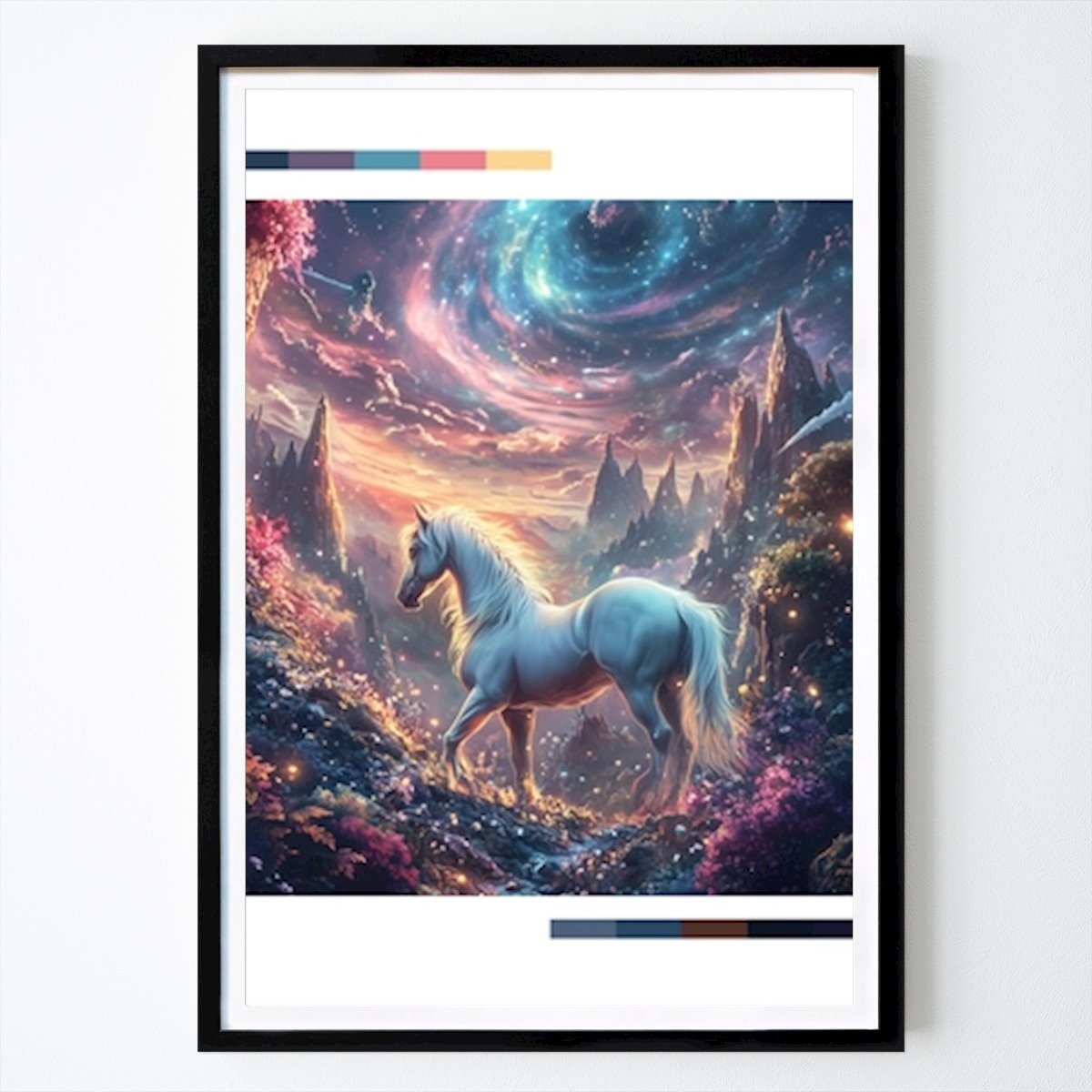 Villes & Pays Affiche: Cheval à la galaxie fantastique par Zept Dart