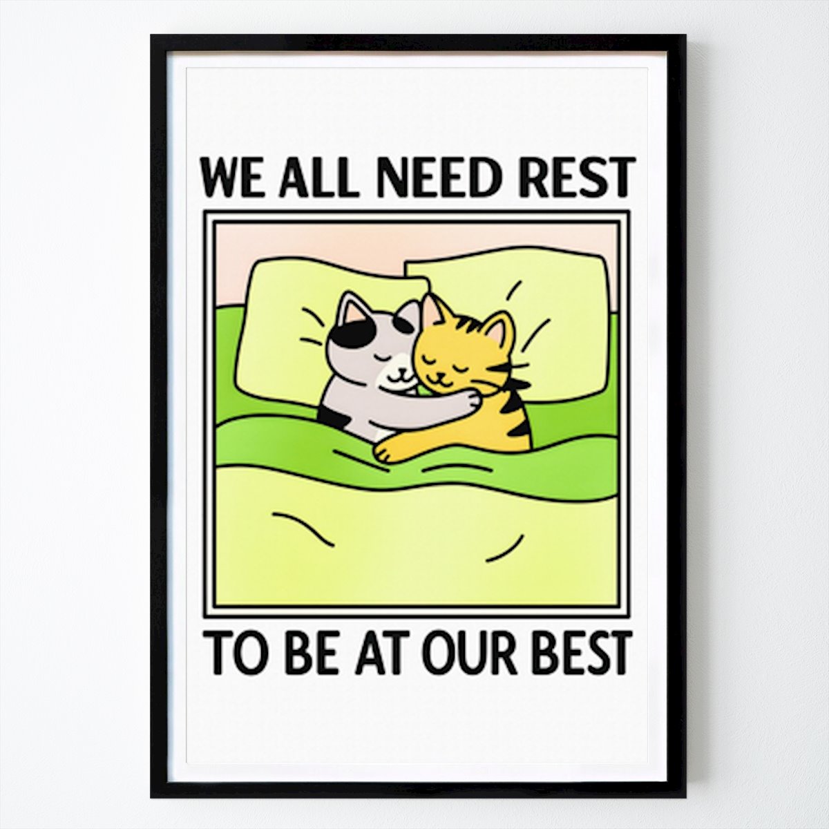 Sitat & Tekst Plakat: Sitat på selvpleie for kattehvile av Pame