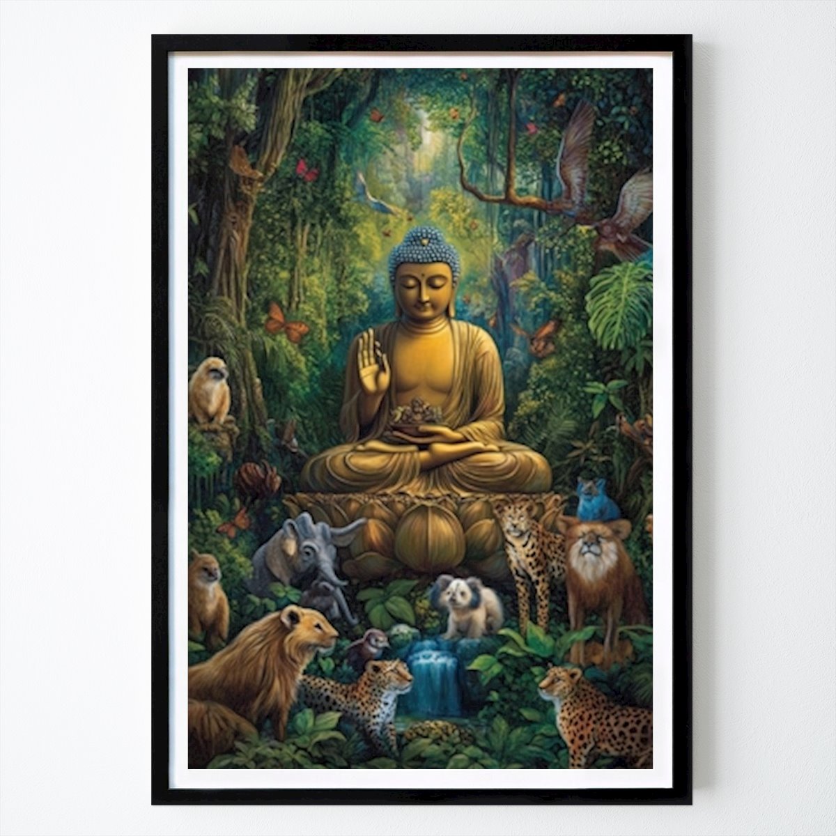 Animals Poster: Peaceful Buddha in the Jungle by Maulin