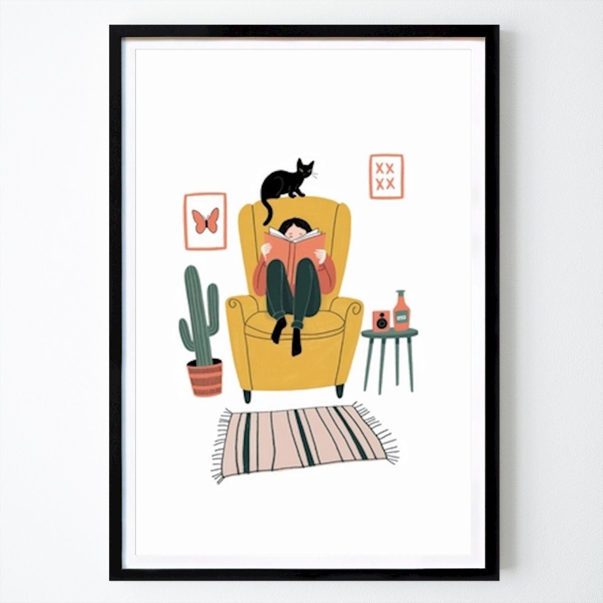 Retro & Vintage Poster: Kontemplativer Katzenbegleiter von Lembayun Difa