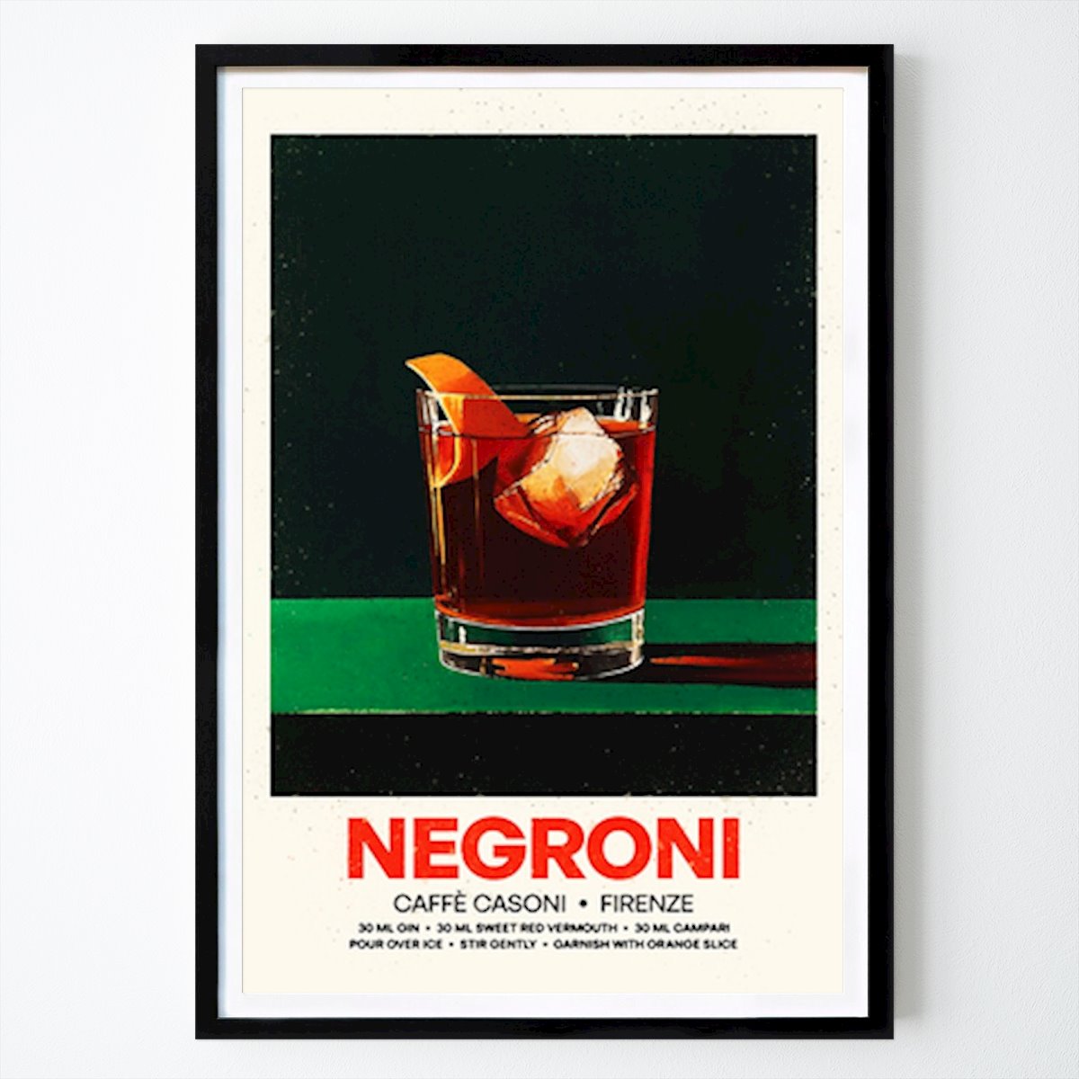 Cuisines Affiche: Negroni Cocktail Classic Liqueur Publicité par GuyMin