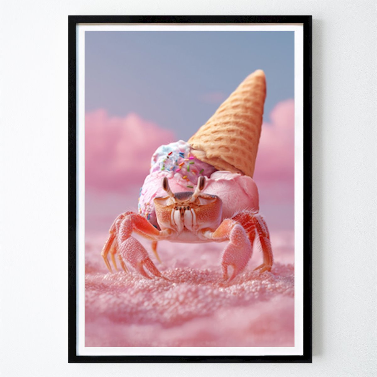 Pop Art Poster: Sweet Summer Vibes: The Ice Cream Crab di Artem Pozdniakov
