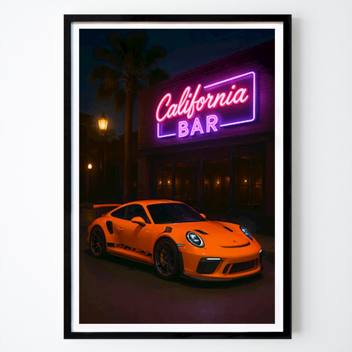 Voiture Affiche: Neon Night : la puissance Porsche au California Bar par Agus Budi Wibowo