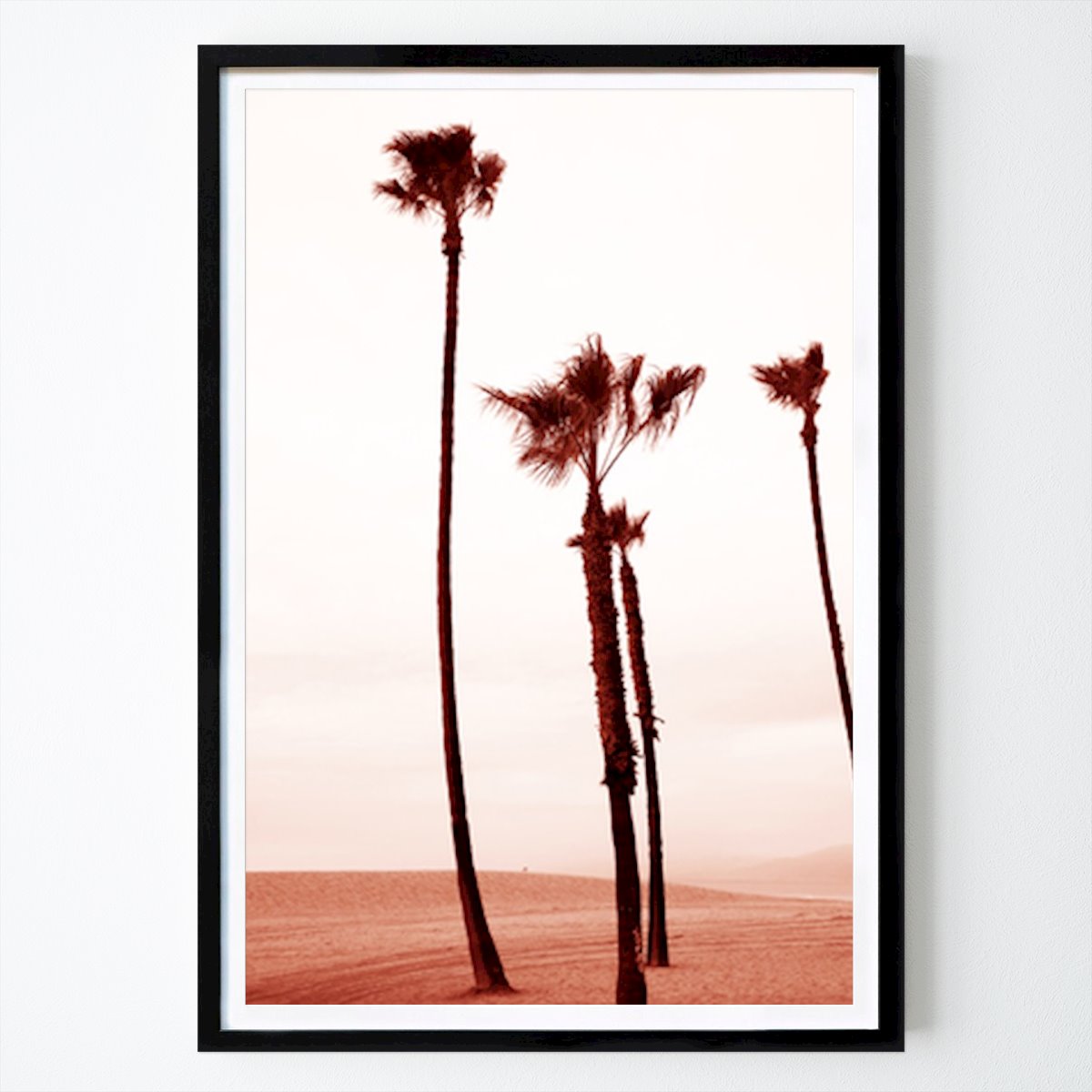 Places & Cities Poster: Desolate Beauty: Silhouetted Palms Against a Muted Sky by Robert van Bolderick