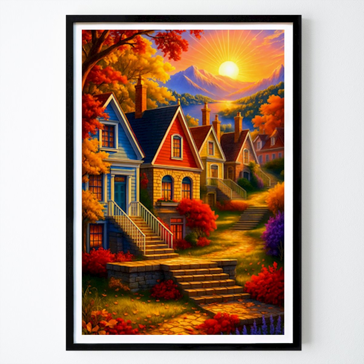 Botanical Poster: MOUNTAIN EMBRACE (AESTHETIC HOUSE & FLOWER GARDEN) by Agus Ramli