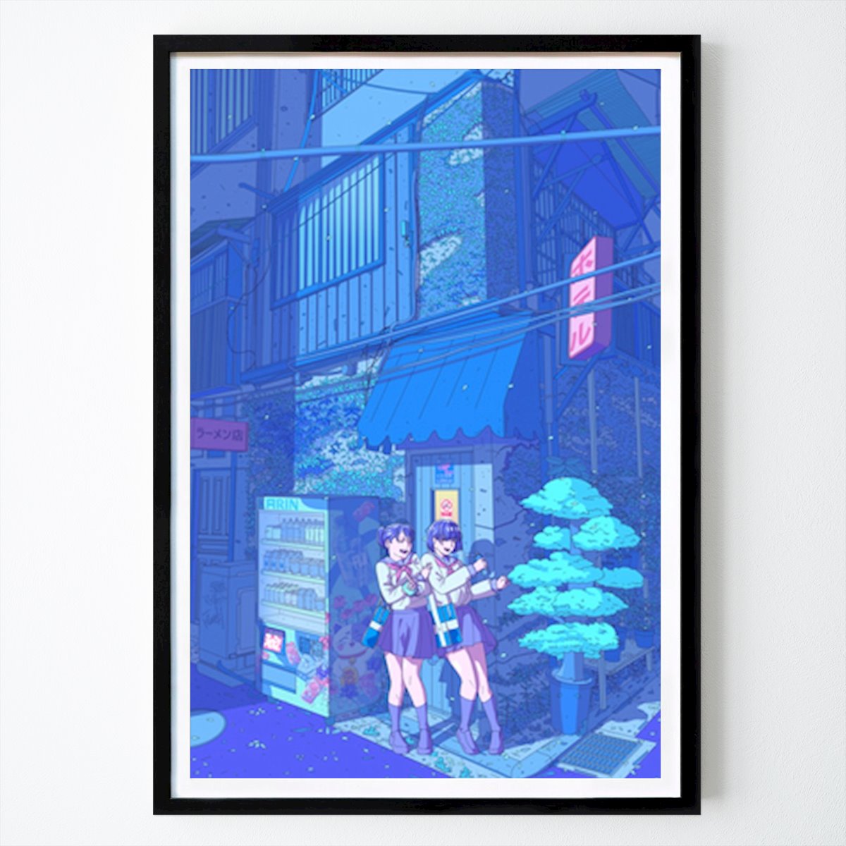 Städte & Länder Poster: Neon Dreams: A Night in the City von Exhozt