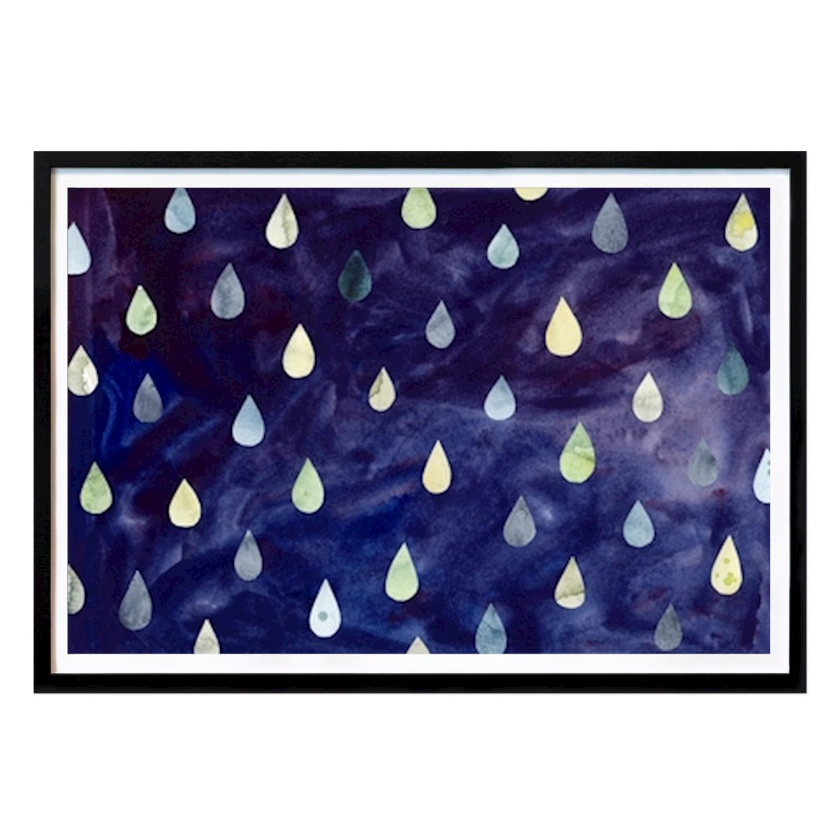 Abstract Poster: Melancholic Raindrops: A Watercolor Dreamscape by Josefin Norlin