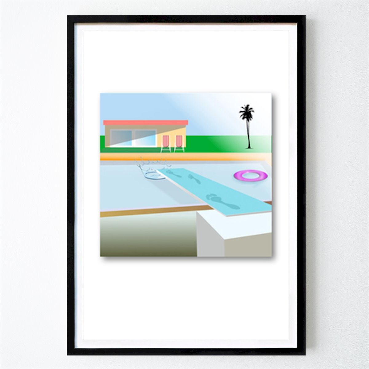 Retro & Vintage Plakat: Retro sommervibber: En drømmende flukt ved bassenget av Leif Eliasson